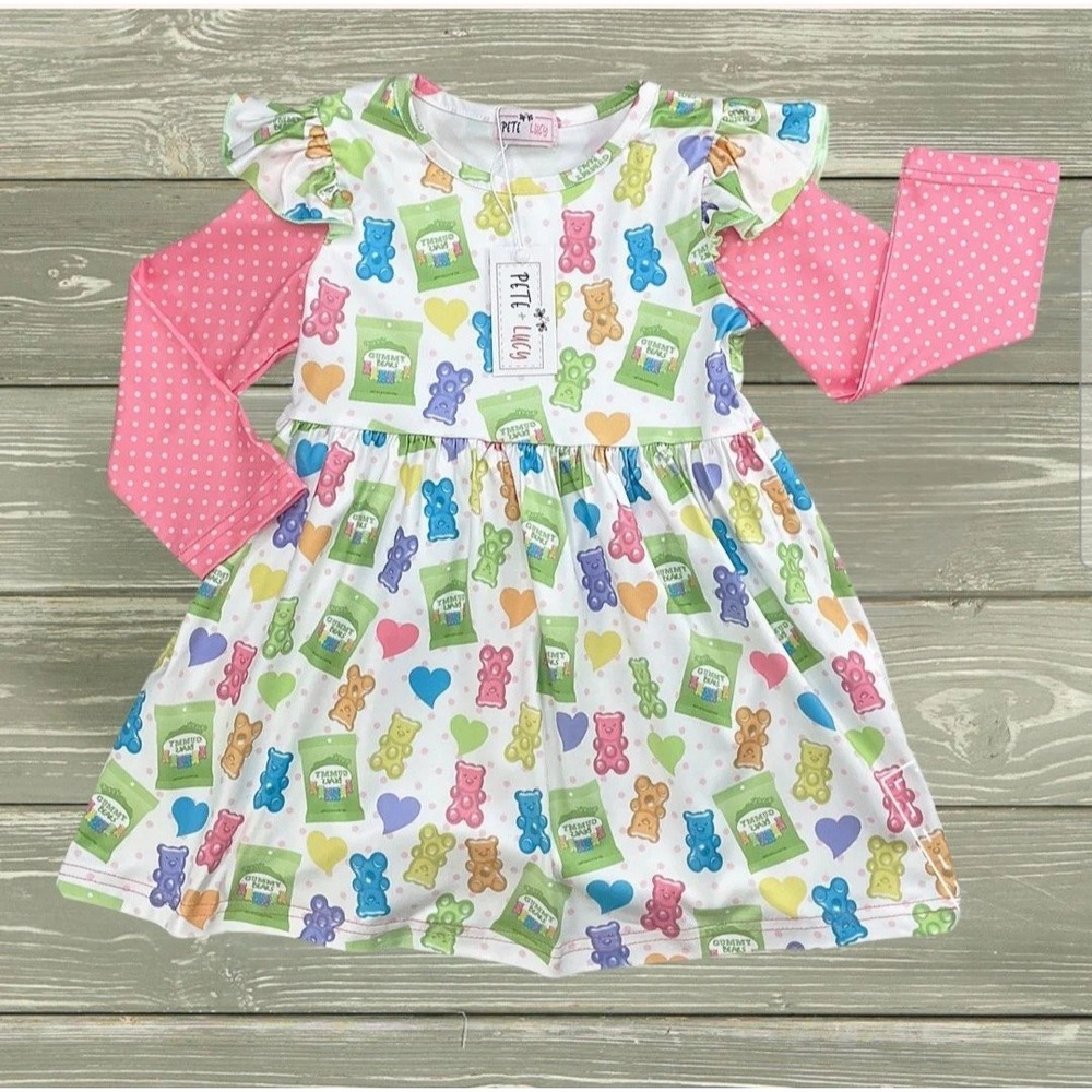 0-6 Mos. Pete And Lucy Gummy Bears Dress NWT